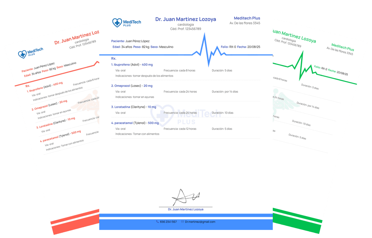 Personalización de colores - Recetas médicas en diferentes esquemas de color